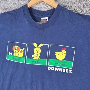 Vintage Downset Nice Mens Size XL Single Stitch T‎ Shirt Blue Punk Hard Rock 90s